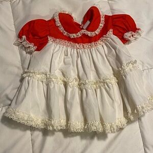 Charming Red and White Kids Dress